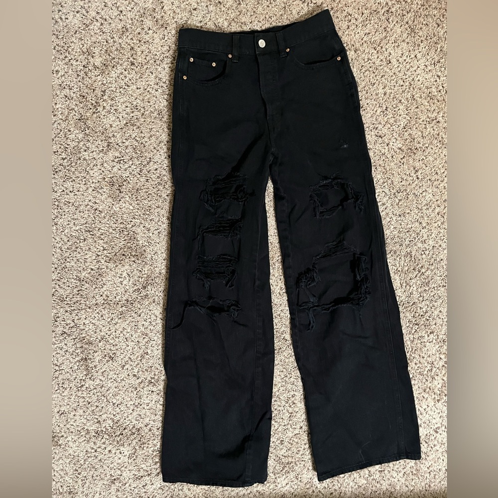 pacsun black baggy jean